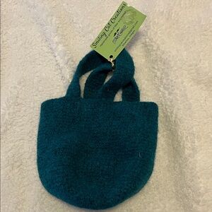 Small Teal Felted Tote Bag